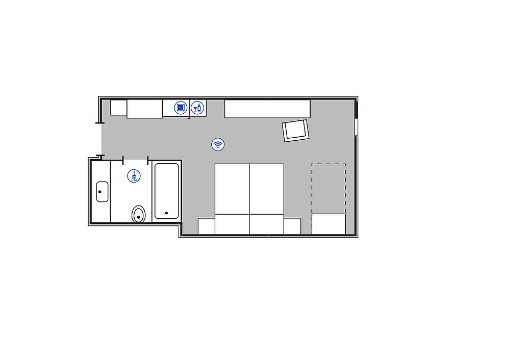 Room floor plan Comfort Family | Maritim Hotel Darmstadt
