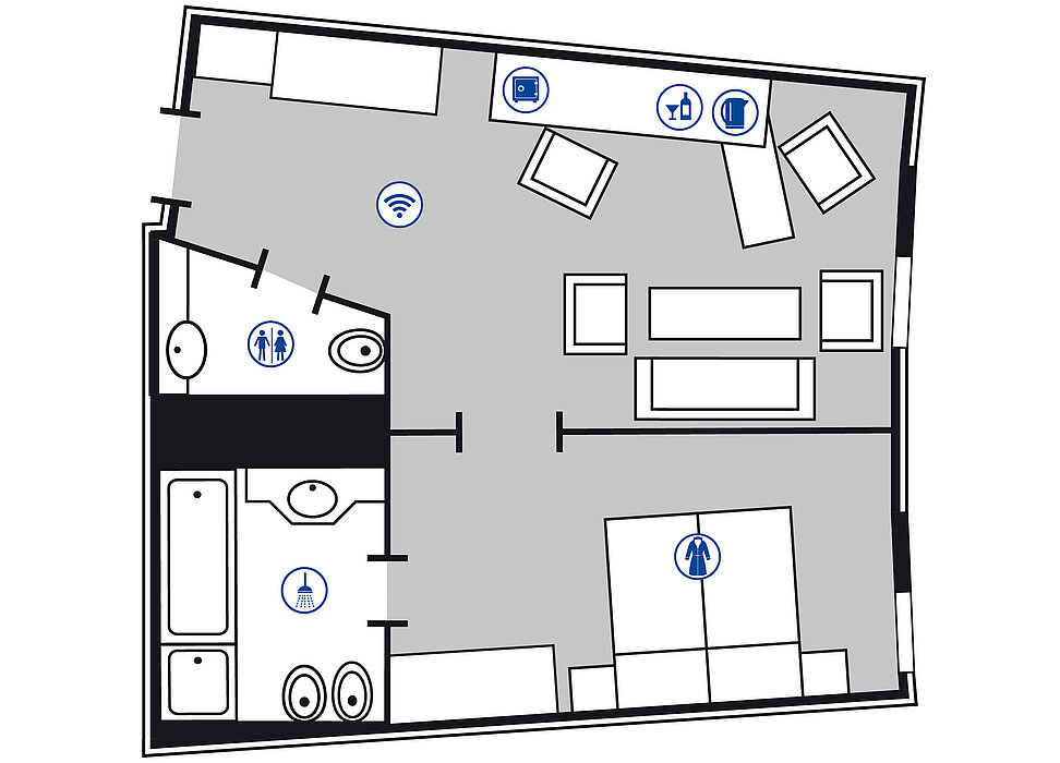 Room floor plan Master suite | Maritim Hotel Frankfurt