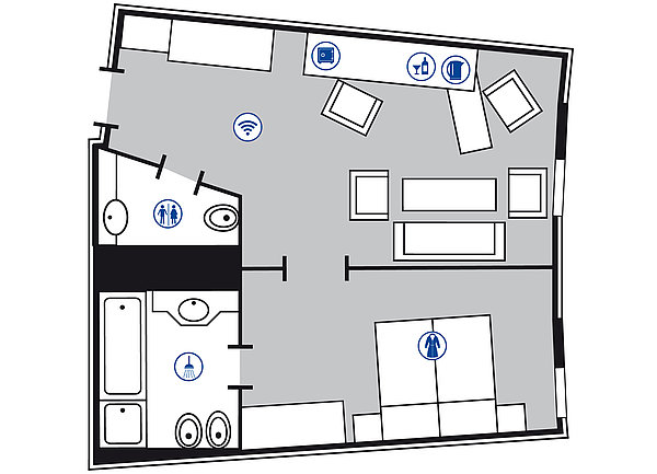 Room floor plan Master suite | Maritim Hotel Frankfurt