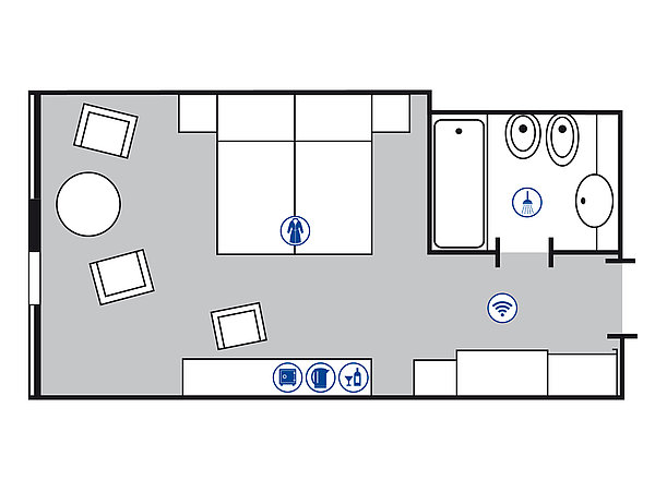 Room floor plan Superior room | Maritim Hotel Magdeburg
