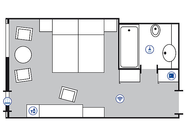 Room floor plan Comfort room | Maritim Seehotel Timmendorfer Strand