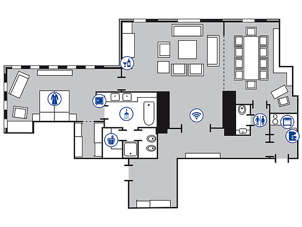 Room floor plan Presidential suite | Maritim Hotel & Internationales Congress Center Dresden