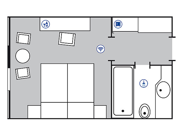 Room floor plan Classic room | Maritim Hotel am Schlossgarten Fulda