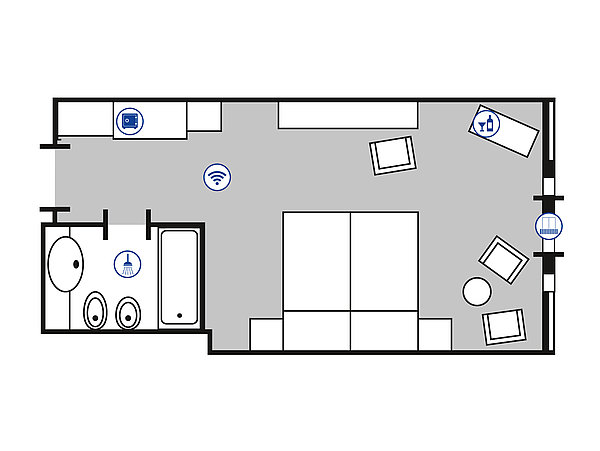 Room floor plan Classic room | Maritim Hotel Bad Wildungen