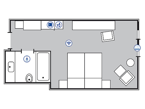 Room floor plan Comfort room | Maritim Hotel Darmstadt