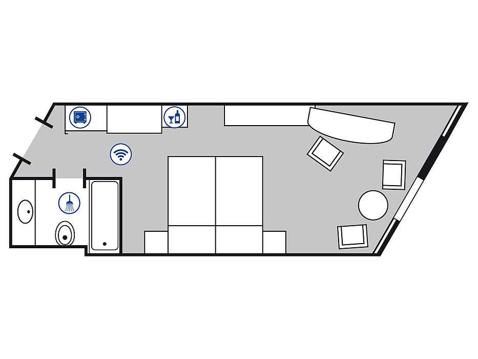 Room floor plan Comfort room | Maritim Hotel Bad Homburg