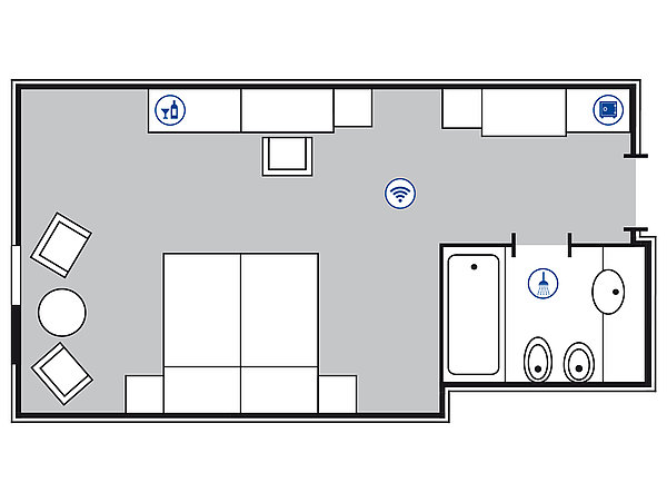 Room floor plan Classic room | Maritim Hotel Bremen