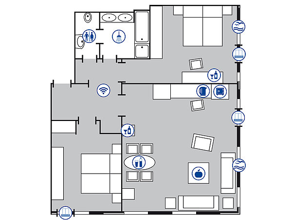 Room floor plan Presidential suite | Maritim Hotel Bellevue Kiel