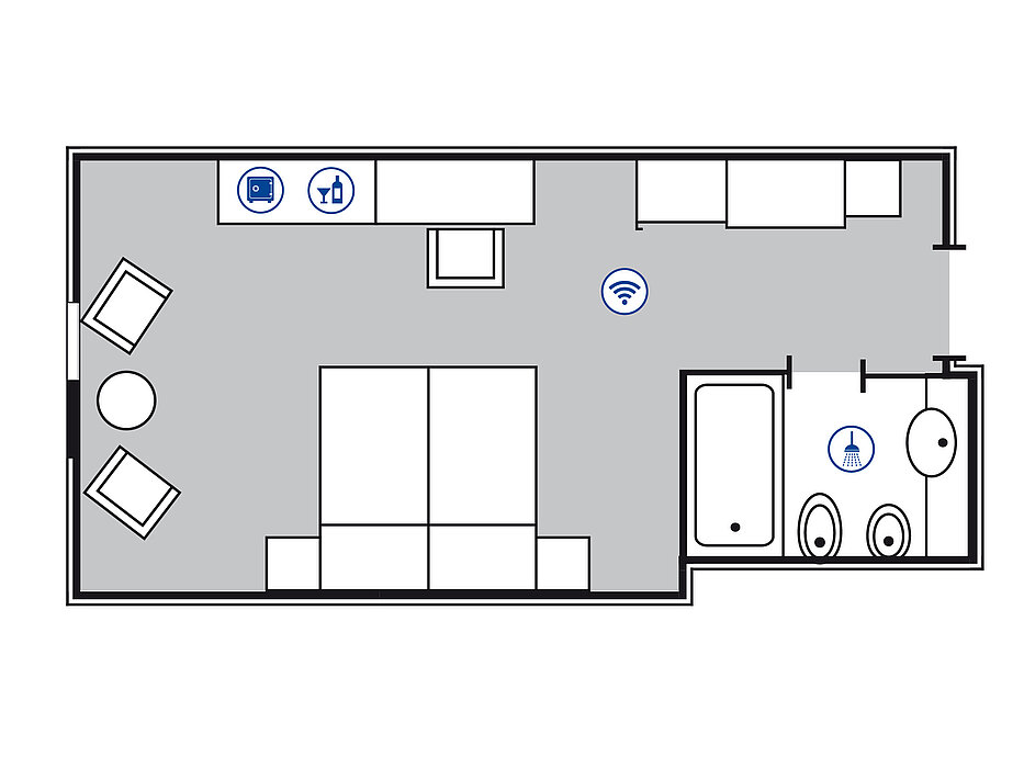 Room floor plan Superior room | Maritim Hotel Bonn