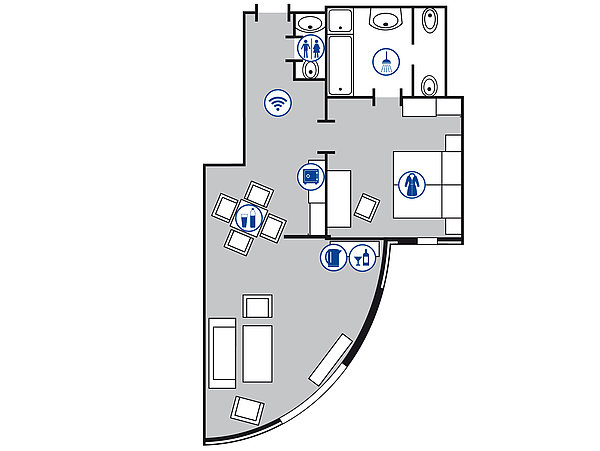 Room floor plan Master suite | Maritim Airport Hotel Hannover