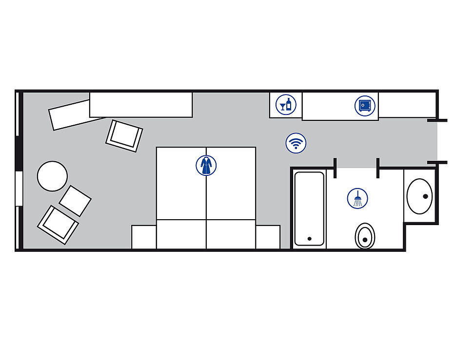 Room floor plan Superior room | Maritim Hotel München