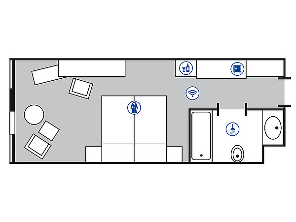 Room floor plan Superior room | Maritim Hotel München