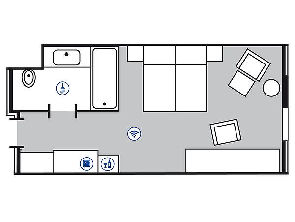 Room floor plan Comfort room | Maritim Hotel Düsseldorf