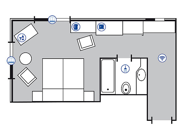 Room floor plan SuperiorPlus room | Maritim Hotel am Schlossgarten Fulda