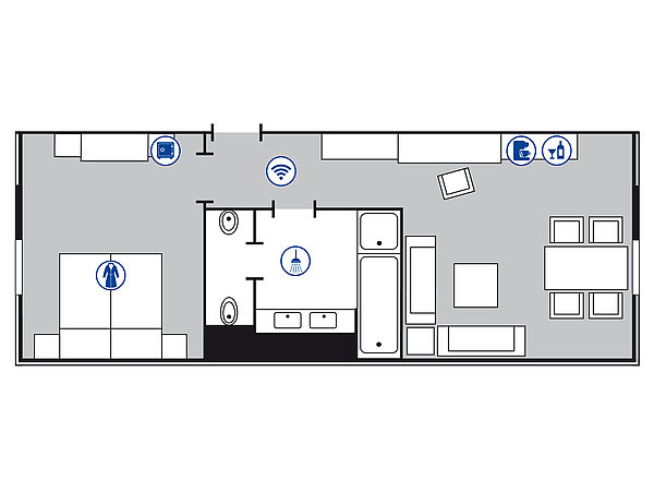 Room floor plan Junior suite | Maritim Hotel Stuttgart