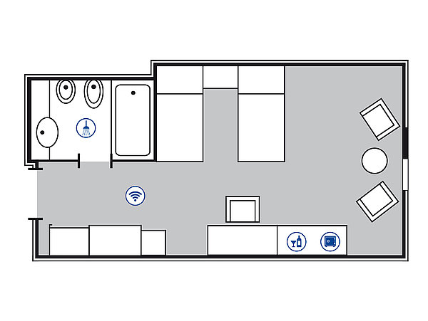 Room floor plan Comfort room | Maritim Hotel Bonn