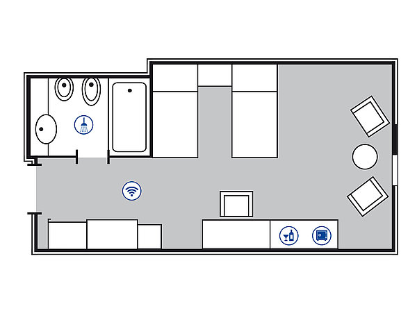 Room floor plan Comfort room | Maritim Hotel Bonn