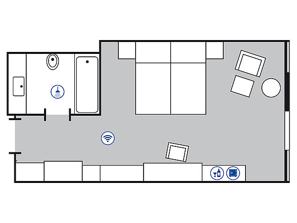 Room floor plan Comfort room | Maritim Hotel Stuttgart