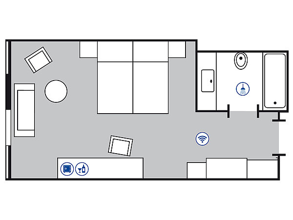 Room floor plan Comfort room | Maritim Hotel Köln