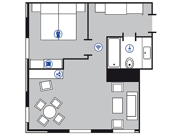 Room floor plan Senior suite | Maritim Hotel Köln