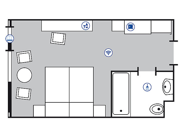 Room floor plan Classic room | Maritim Hotel Bad Salzuflen