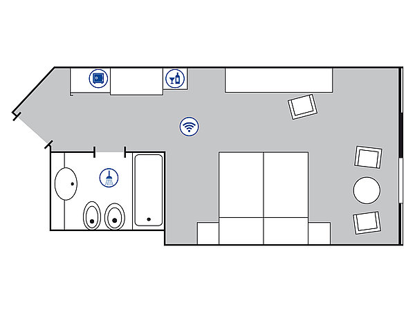 Room floor plan Comfort room | Maritim Hotel Würzburg
