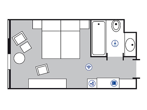 Room floor plan Comfort room | Maritim Hotel München