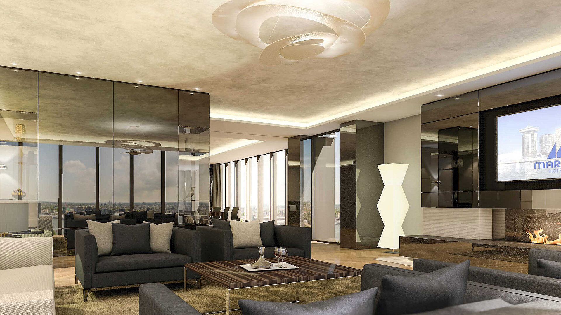 Modern lounge at Maritim Hotel Amsterdam with stylish interior design