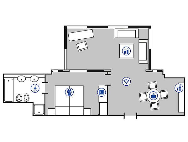 Room floor plan Winter garden suite | Maritim Hotel Bad Wildungen