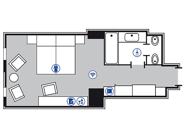 Room floor plan Superior room | Maritim Hotel & Internationales Congress Center Dresden