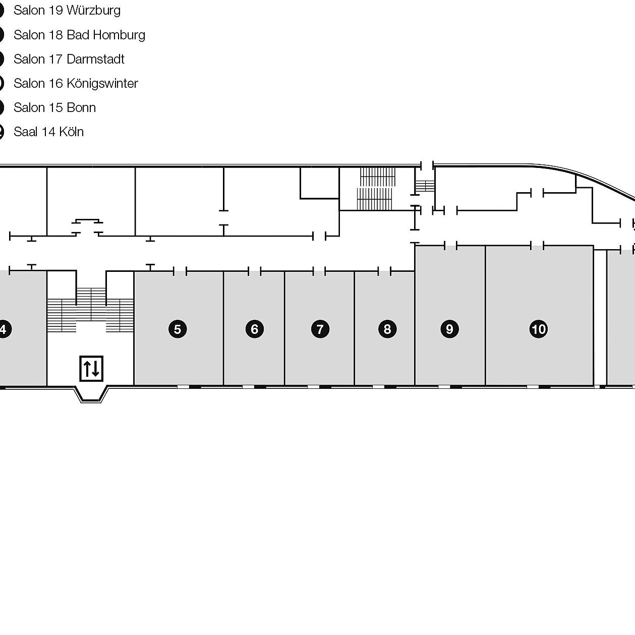 Floor plan, conference floor 1 | Maritim Hotel Köln