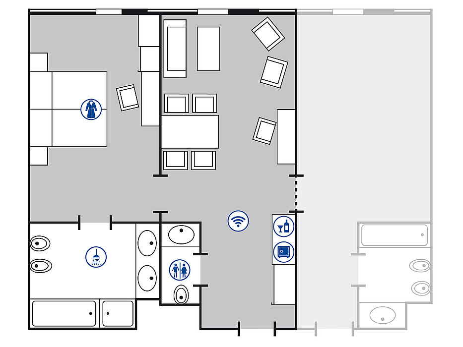 Room floor plan Senior suite | Maritim Hotel München