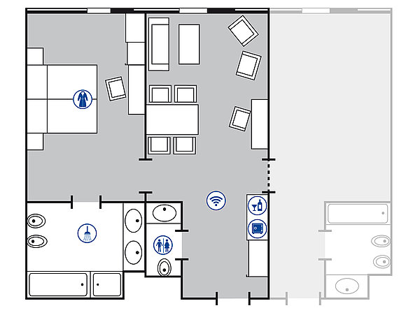 Room floor plan Senior suite | Maritim Hotel München