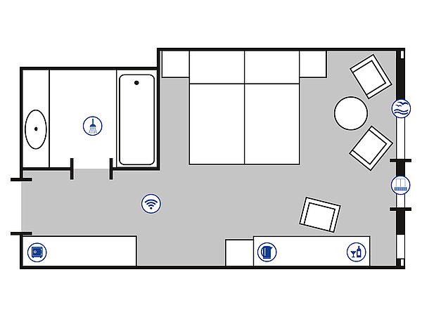 Room floor plan Superior room | Maritim Hotel Bellevue Kiel