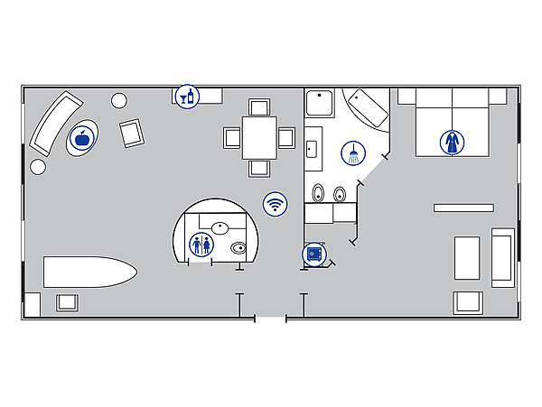 Room floor plan Peter Kuckei Suite | Maritim proArte Hotel Berlin