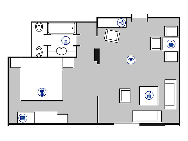 Room floor plan Mahagony Suite | Maritim Hotel Bad Wildungen