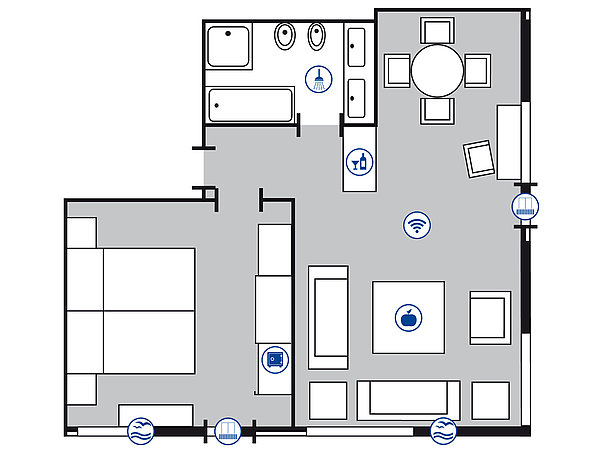 Room floor plan Penthouse | Maritim Seehotel Timmendorfer Strand