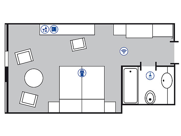 Room floor plan Comfort room | Maritim Hotel Magdeburg