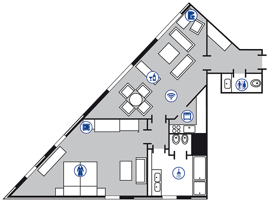 Room floor plan Master suite | Maritim Hotel Düsseldorf