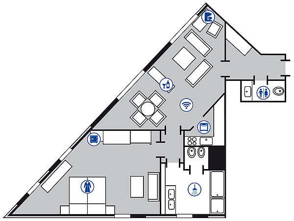 Room floor plan Master suite | Maritim Hotel Düsseldorf